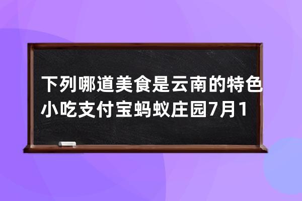 下列哪道美食是云南的特色小吃?支付寶螞蟻莊園7月13日答案 