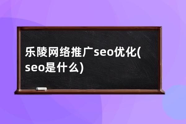 樂陵網絡推廣seo優化(seo是什么)