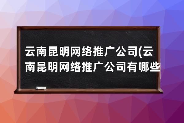 云南昆明網(wǎng)絡(luò)推廣公司(云南昆明網(wǎng)絡(luò)推廣公司有哪些)