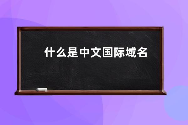 什么是中文國際域名