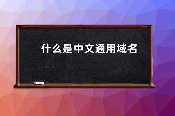 什么是中文通用域名
