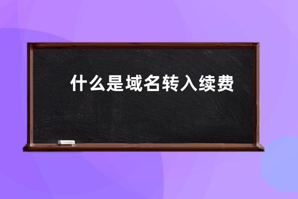什么是域名轉(zhuǎn)入續(xù)費