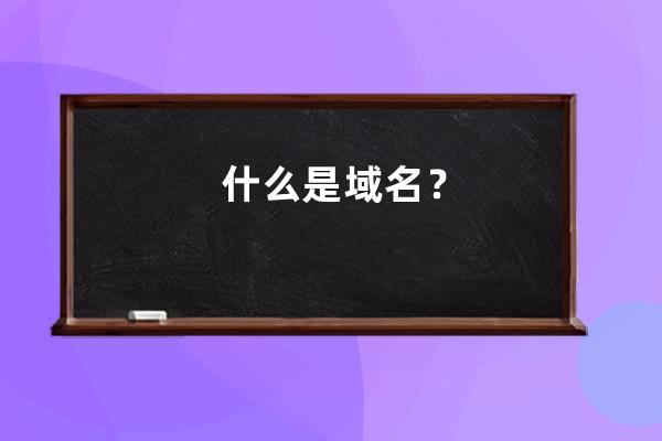 什么是域名？