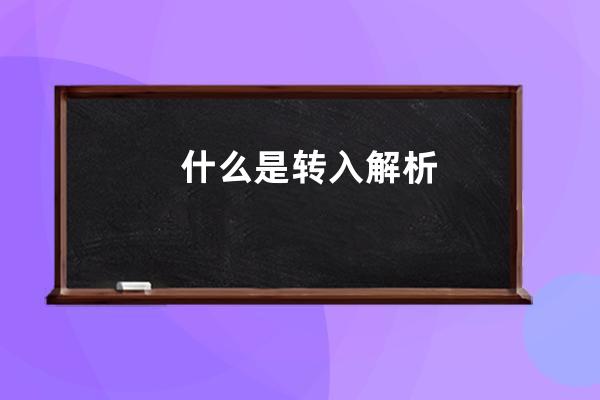 什么是轉入解析