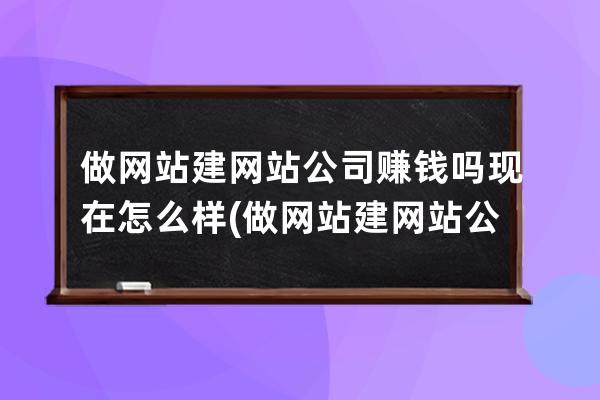 做網站建網站公司賺錢嗎現在怎么樣(做網站建網站公司)