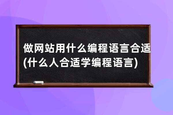 做網站用什么編程語言合適(什么人合適學編程語言)