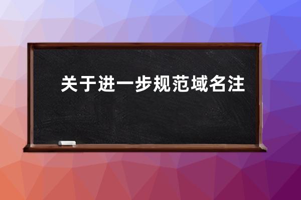 關于進一步規范域名注冊服務報告