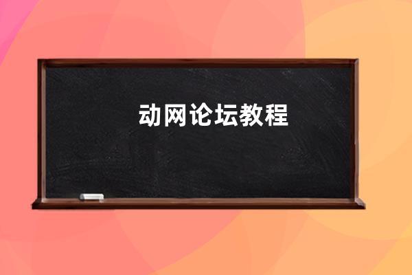 動網論壇教程