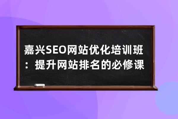 嘉興SEO網(wǎng)站優(yōu)化培訓(xùn)班：提升網(wǎng)站排名的必修課