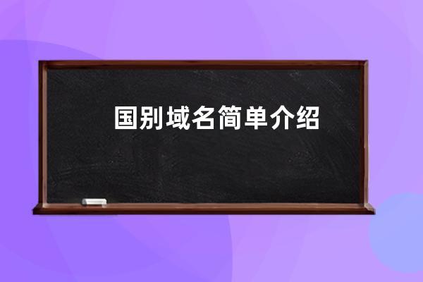 國別域名簡單介紹