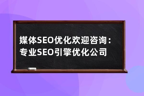 媒體SEO優(yōu)化歡迎咨詢：專業(yè)SEO引擎優(yōu)化公司