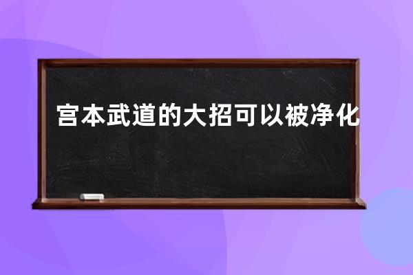 宮本武道的大招可以被凈化