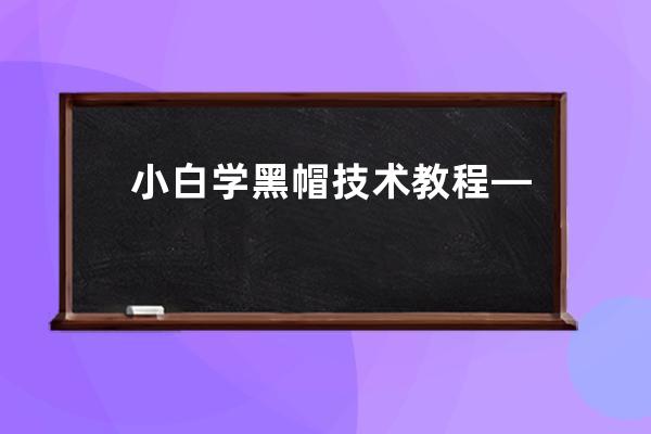 小白學(xué)黑帽技術(shù)教程—小白學(xué)黑帽技術(shù)教程下載
