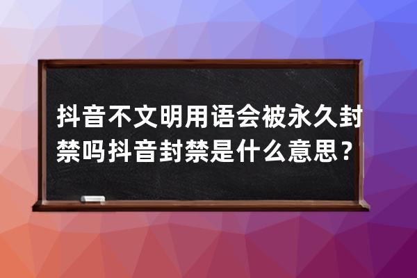 抖音不文明用語會被永久封禁嗎?抖音封禁是什么意思？
