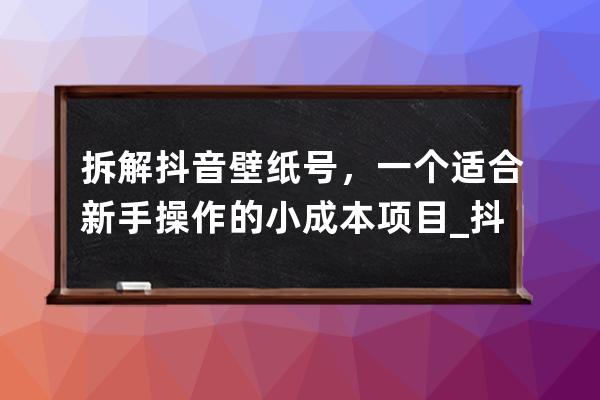 拆解抖音壁紙號，一個適合新手操作的小成本項目_抖音壁紙號怎么賺錢 