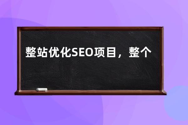 整站優(yōu)化SEO項(xiàng)目，整個(gè)架構(gòu)附子老師親自設(shè)計(jì)！