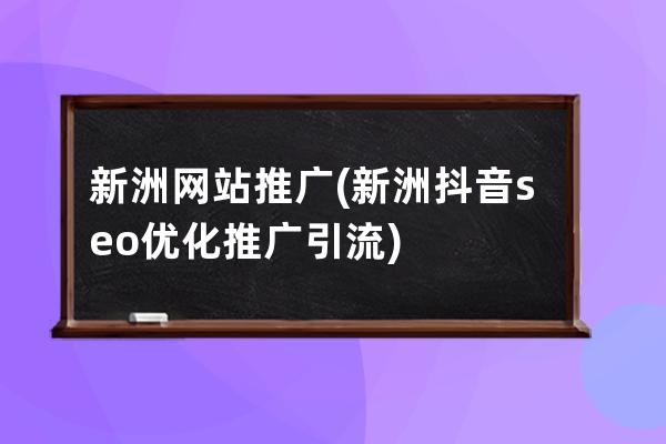 新洲網站推廣(新洲抖音seo優化推廣引流)