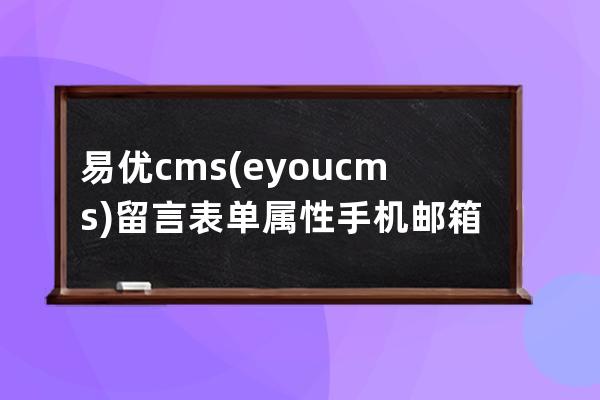 易優cms(eyoucms)留言表單屬性手機郵箱格式驗證
