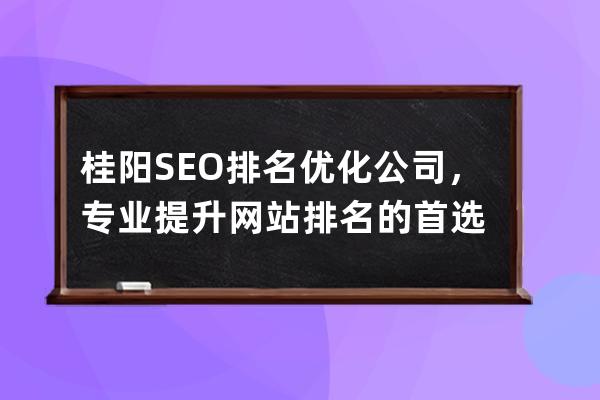 桂陽(yáng)SEO排名優(yōu)化公司，專業(yè)提升網(wǎng)站排名的首選