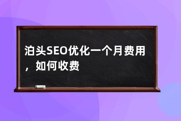 泊頭SEO優化一個月費用，如何收費