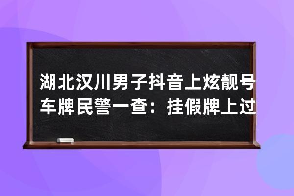 湖北漢川男子抖音上炫靚號車牌 民警一查：掛假牌上過路_漢中車牌號碼曝光 