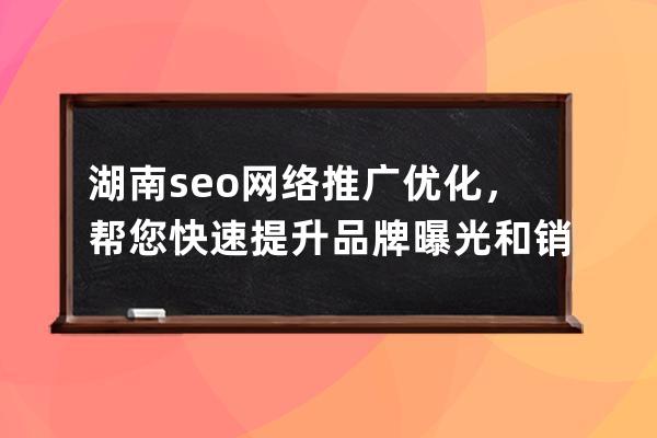 湖南seo網絡推廣優化，幫您快速提升品牌曝光和銷量
