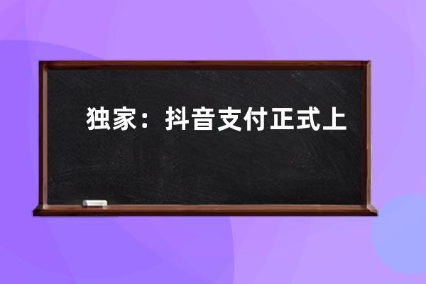 獨家：抖音支付正式上線，謀戰春晚_抖音app春晚 