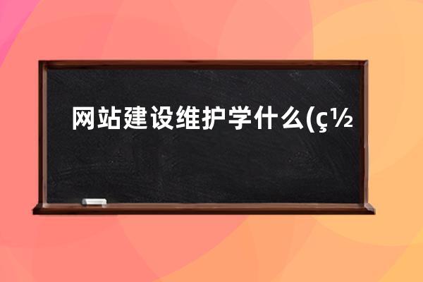 網站建設維護學什么(網站開發與維護的學習重點)