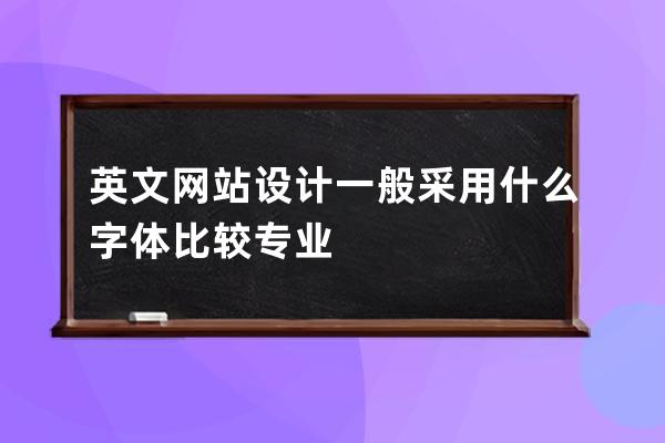 英文網(wǎng)站設計一般采用什么字體比較專業(yè)