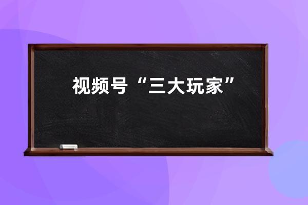 視頻號(hào)“三大玩家” 