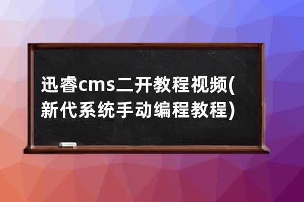 迅睿cms二開教程視頻(新代系統手動編程教程)