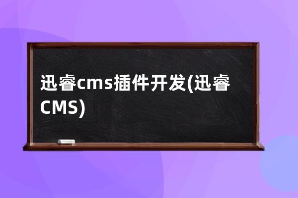 迅睿cms插件開發(迅睿CMS)