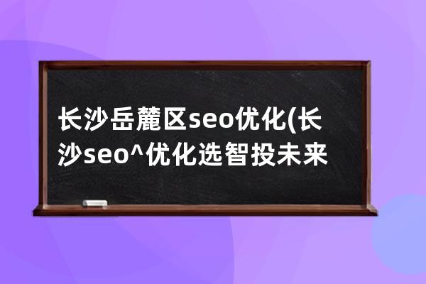 長沙岳麓區(qū)seo優(yōu)化(長沙seo^優(yōu)化選智投未來no1)
