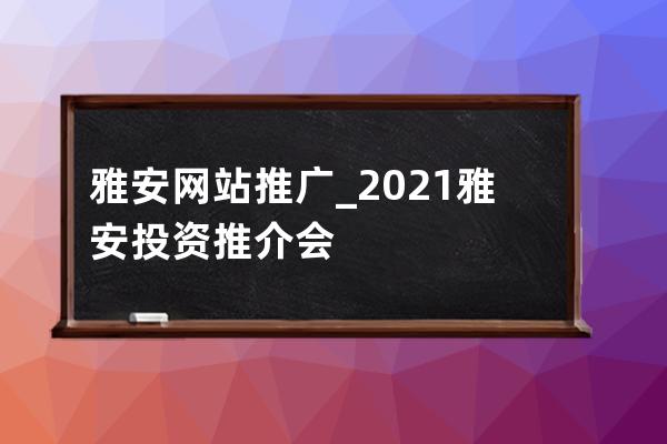 雅安網(wǎng)站推廣_2021雅安投資推介會(huì)