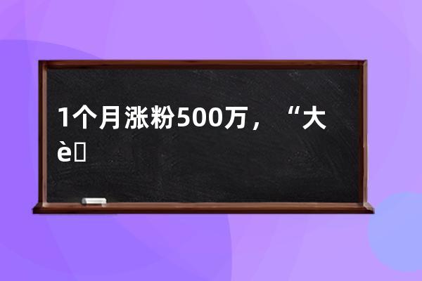 1個月漲粉500萬，“大能的玩表筆記”憑什么霸屏抖音?