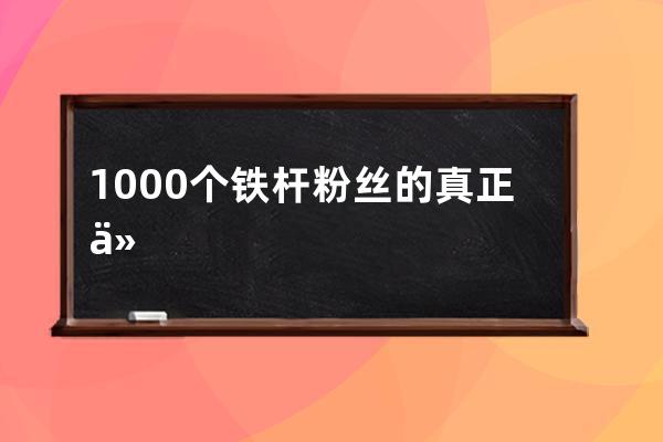 1000個(gè)鐵桿粉絲的真正價(jià)值是什么 