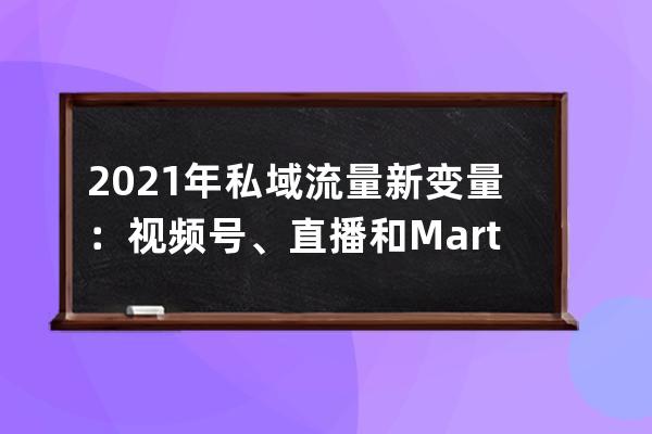 2021年私域流量新變量：視頻號、直播和Martech 