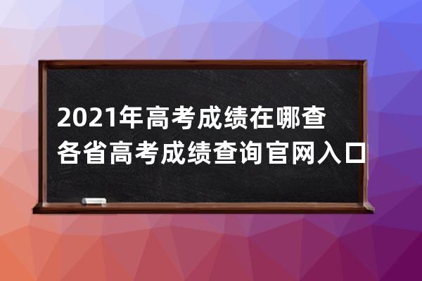 2021年高考成績(jī)?cè)谀牟楦魇「呖汲煽?jī)查詢(xún)官網(wǎng)入口 