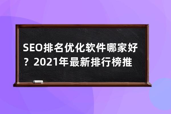 SEO排名優(yōu)化軟件哪家好？2021年最新排行榜推薦