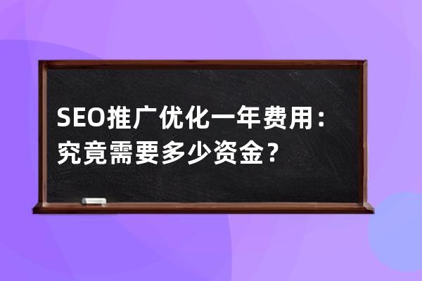SEO推廣優化一年費用：究竟需要多少資金？