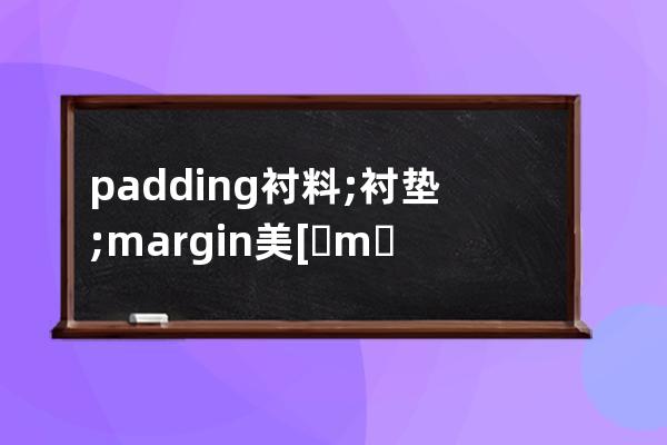 padding 襯料; 襯墊; margin美[?mɑ?rd??n]
