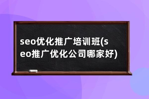 seo優(yōu)化推廣培訓(xùn)班(seo推廣優(yōu)化公司哪家好)