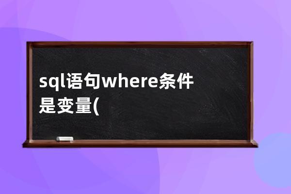 sql語句where條件是變量(sql語句where條件查詢)