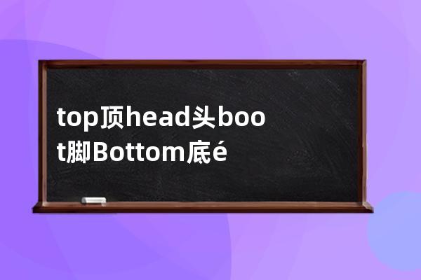 top 頂 head頭 boot腳 Bottom 底部 middle中間 left right center 居中 align排列 menu菜單