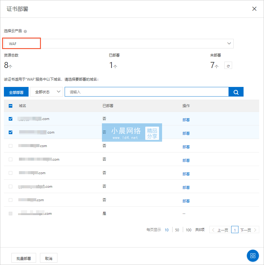證書部署的阿里云產品